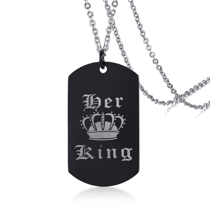 Wholesale Stainless Steel King Queen Pendant for Couple
