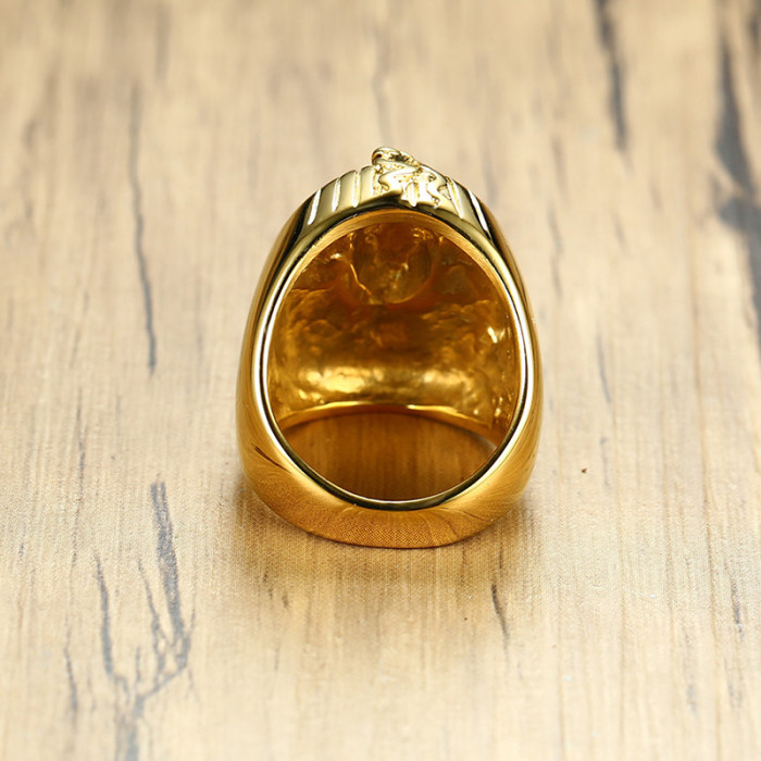 Wholesale Stainless Steel IP Gold Egyptian Pharaoh Ring
