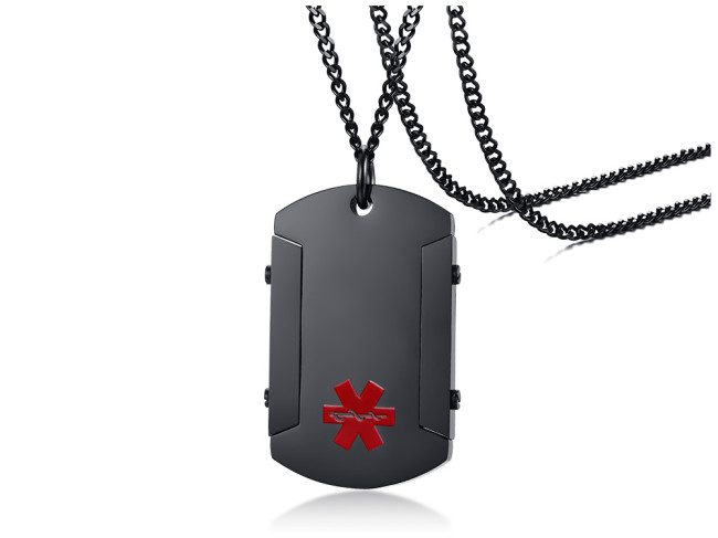 Wholesale Stainless Steel Black Medical Dog Tag