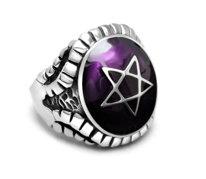 Wholesale Stainless Steel Enamel Star Rings for Men