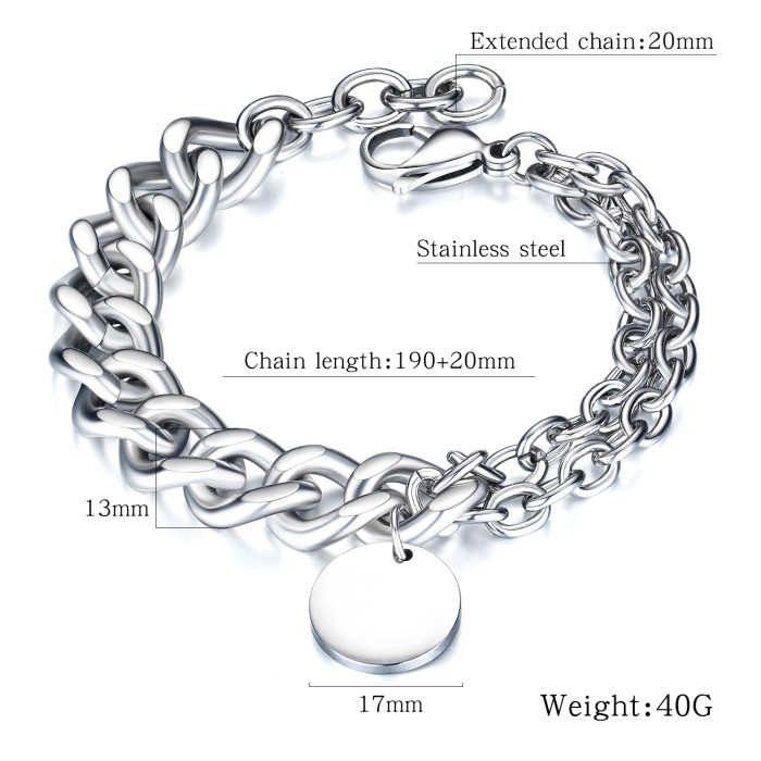 Wholesale Stainless Steel Mens Stylish Curb Chains Bracelets