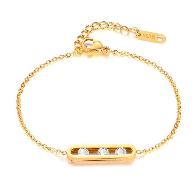 Wholesale Stainless Steel Women Bracelets with CZ