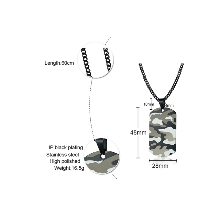Wholesale Stainless Steel Camouflage Dog Tag