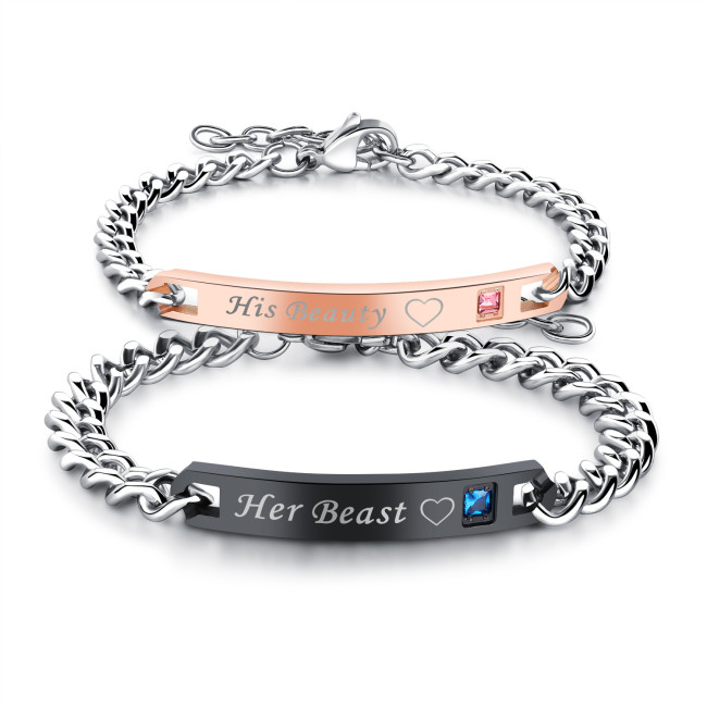 Wholesale Stainless Steel Cute Matching Bracelets for Couples