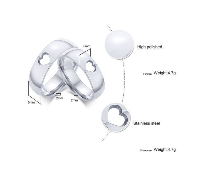 Wholesale Stainless Steel Hollow Ring for Wedding