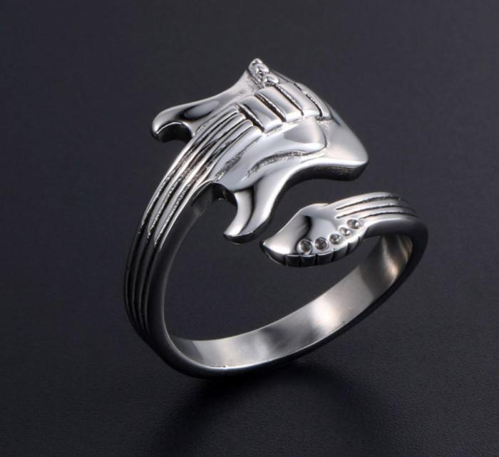 Wholesale Stainless Steel Guitar Rock Biker Rings
