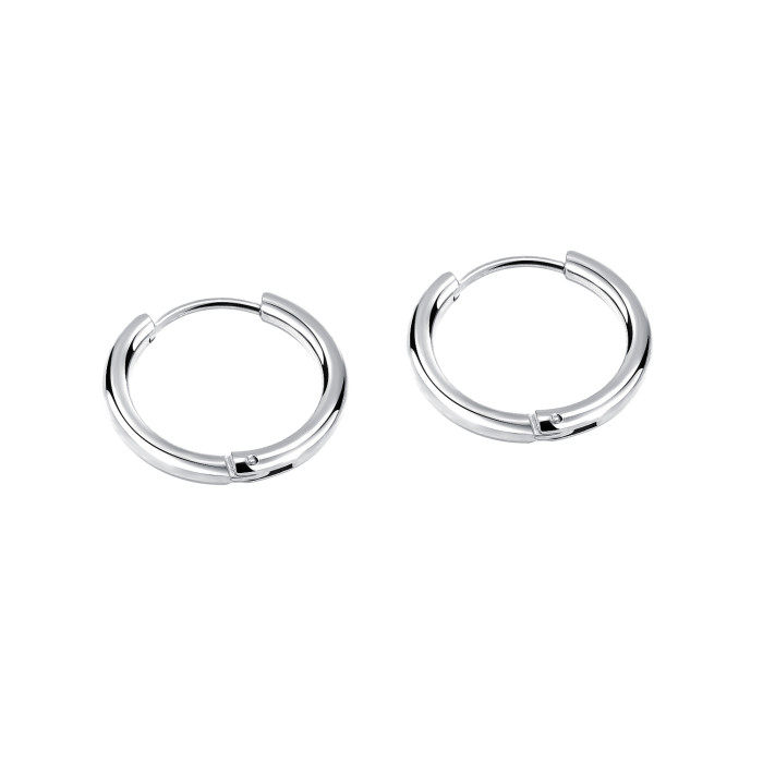 Wholesale Stainless Steel Men's Silver, Black and Gold Hoop Earrings