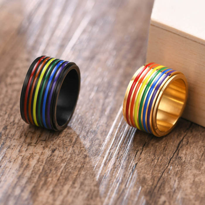 Wholesale Stainless Steel Rainbow Rings