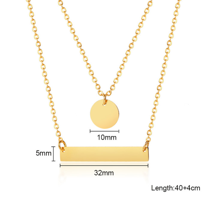 Wholesale Stainless Steel Womens Double Necklace Choker