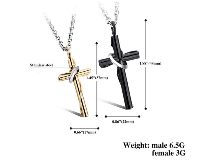 Wholesale Stainless Steel Cross Couple Pendants