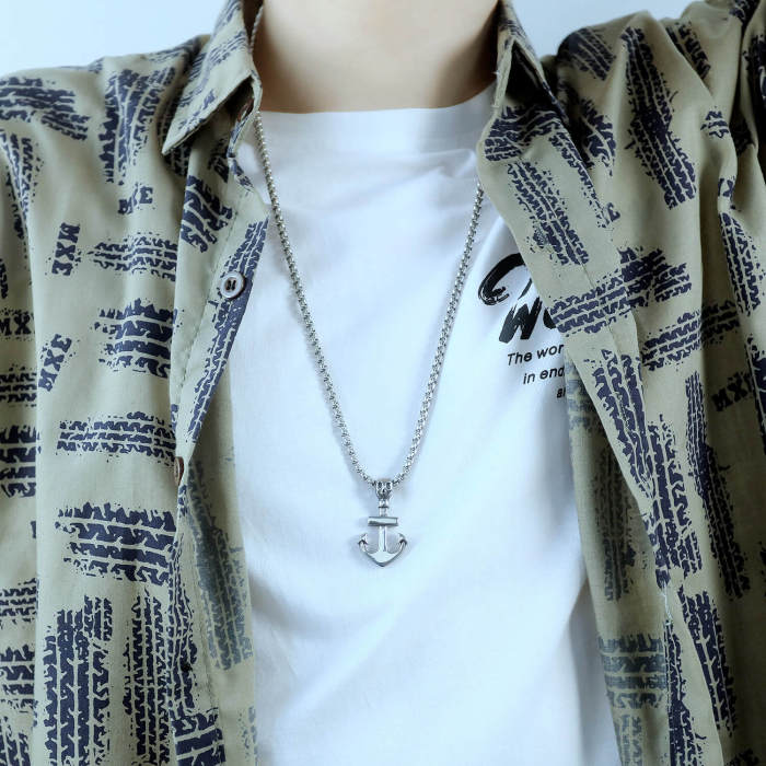 Wholesale Stainless Steel Anchor with Skull Pendant