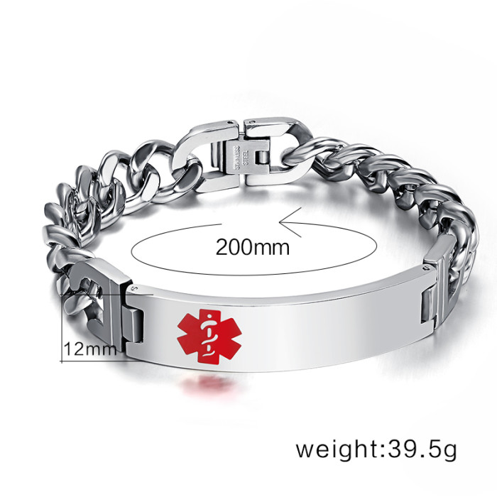 Wholesale Medical Alert Bracelet Chain with ID Tag