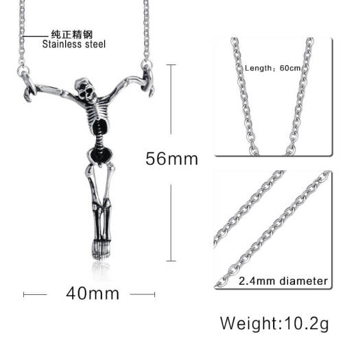Wholesale Stainless Steel Skeleton Necklace