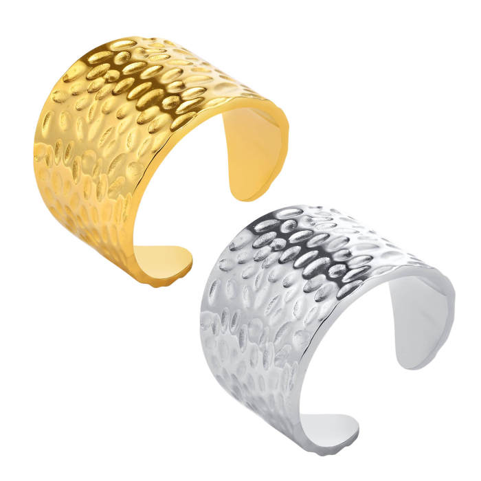 Wholesale Stainless Steel Hammered Open Ring