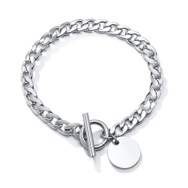 Wholesale Stainless Steel OT Buckle Hip Hop Bracelet