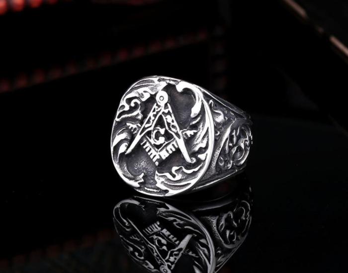 Wholesale Mens Stainless Steel Biker Freemason Rings
