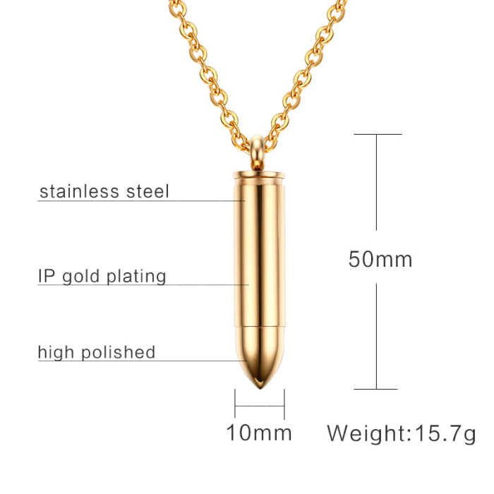 Wholesale Stainless Steel Fashion Cremation Jewelry Bullet