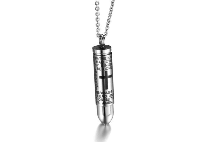 Wholesale Stainless Steel Mens Scriptures Bullet Pendant