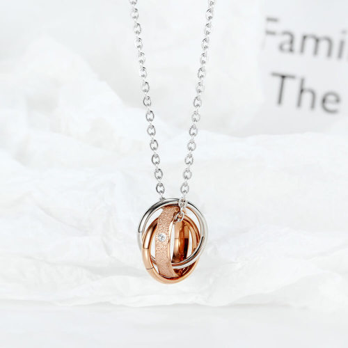 Wholesale Stainless Steel Three Ring Couple Pendant