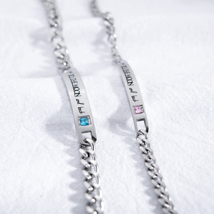 Wholesale Steel Love You To The Moon and Back Bracelet for Mens Womens