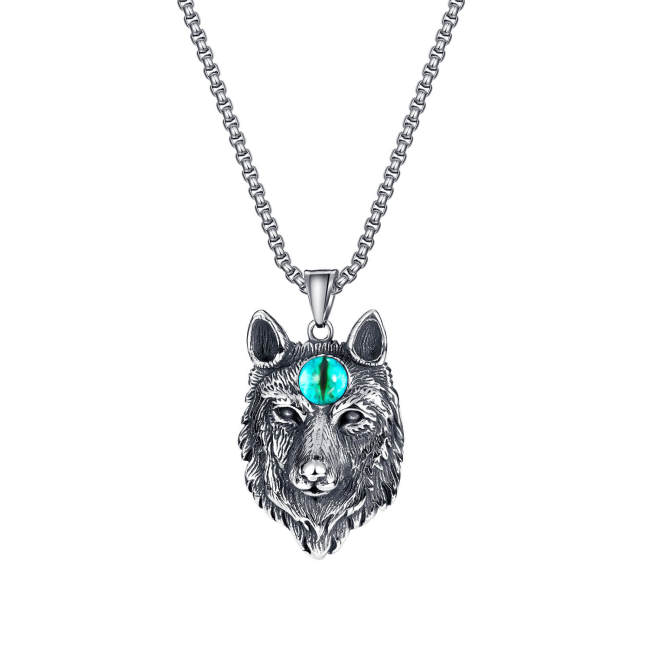 Wholesale Stainless Steel Wolf Head Pendant