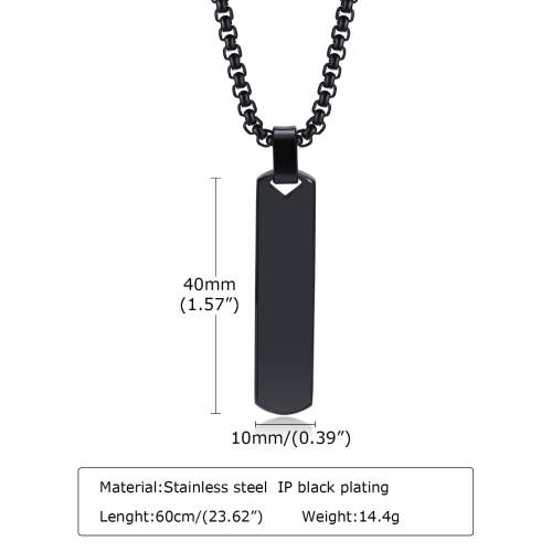 Wholesale Stainless Steel Mens Vertical Bar Necklace