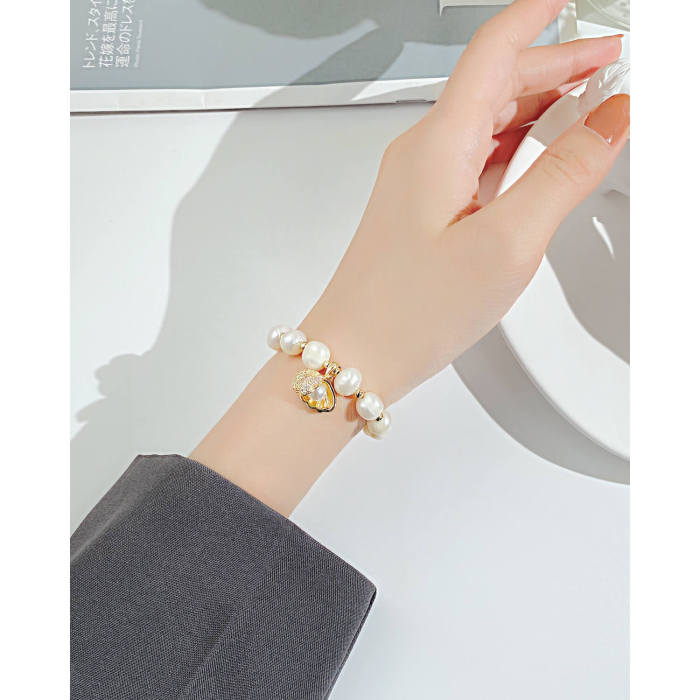 Wholesale Copper and Pearl Bracelet with Charm