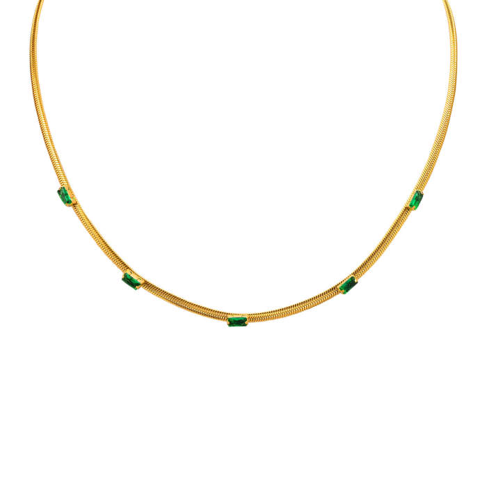Wholesale Stainless Steel Necklace Bracelet with CZ