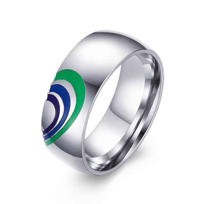 Wholesale Ranibow Couple Stainless Steel Colored Gay Wedding Rings