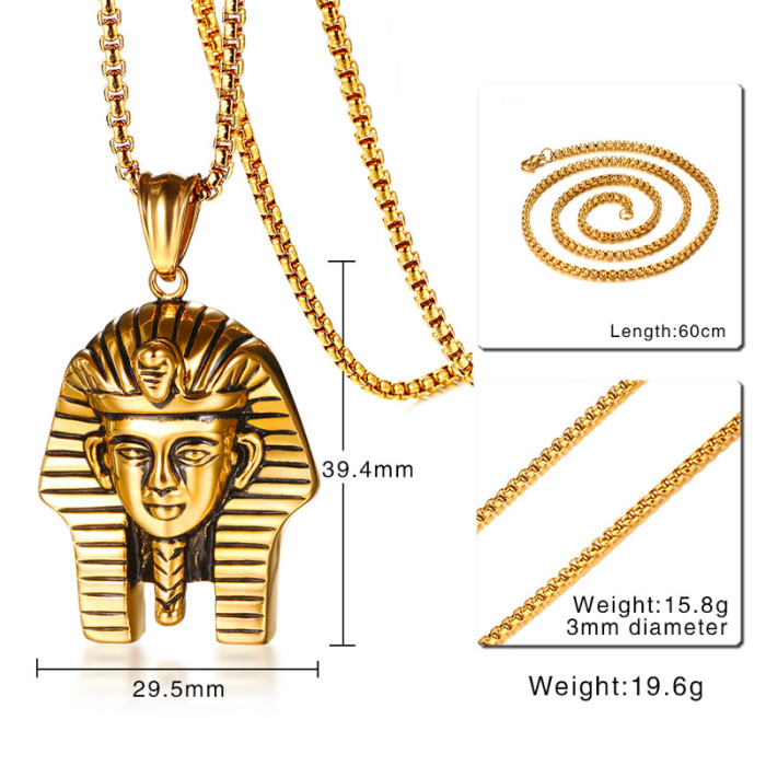 Wholesale Stainless Steel Gold Plated Pharaoh Pendant