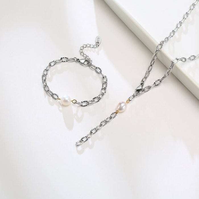 Wholesale Stainless Steel Bracelet and Necklace Set