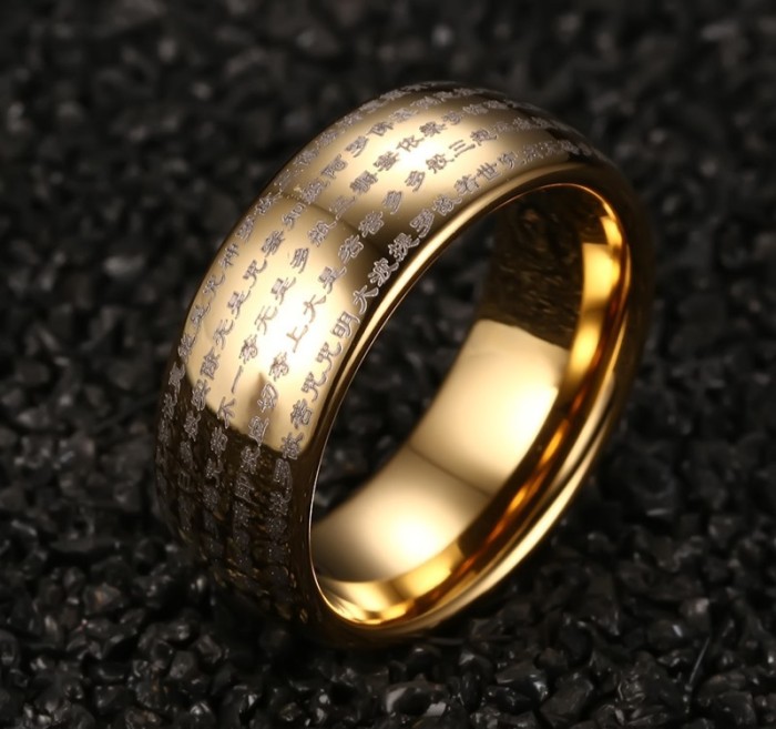 Wholesale Tungsten Buddhism's Scriptures Rings from China