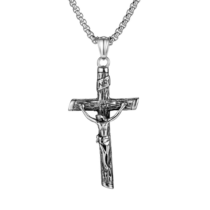 Wholesale Stainless Steel INRI Crucifix Cross Pendant Necklace