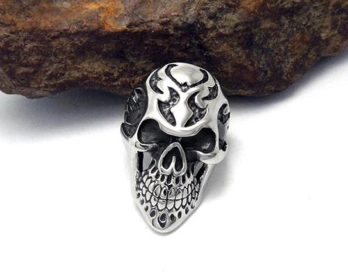 Wholesale Stainless Steel Men Flaming Skull Rings