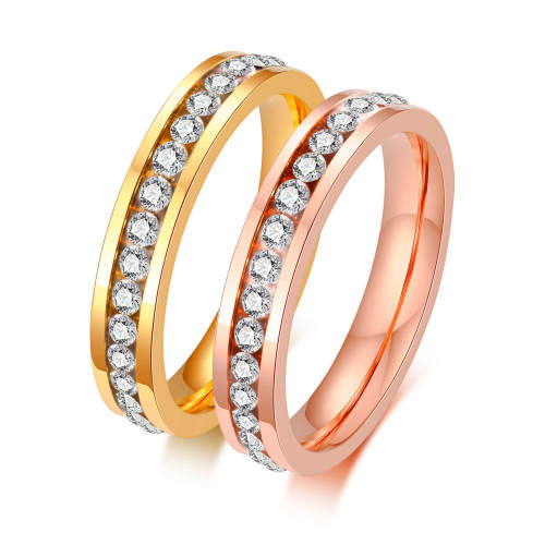 Stainless Steel Womens Rose Gold Wedding Ring
