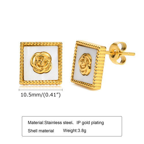Wholesale Stainless Steel Shell Rose Jewelry Set