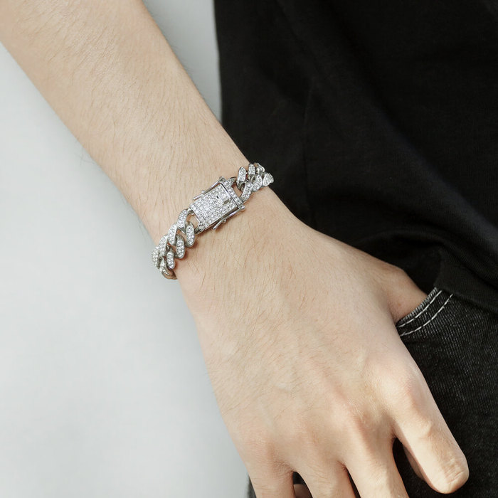 Wholesale Hip-hop Alloy Bracelet with CZ