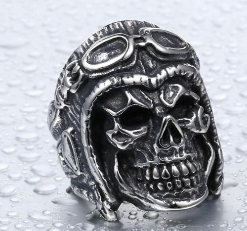 Wholesale Fashion Aviator Skull Ring Jewelry