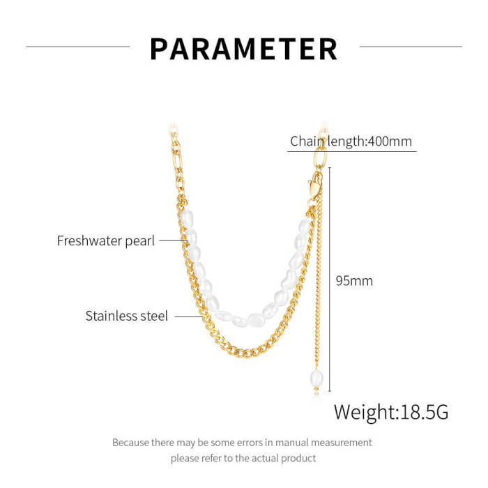 Wholesale Stainless Steel Chain and Pearl Necklace