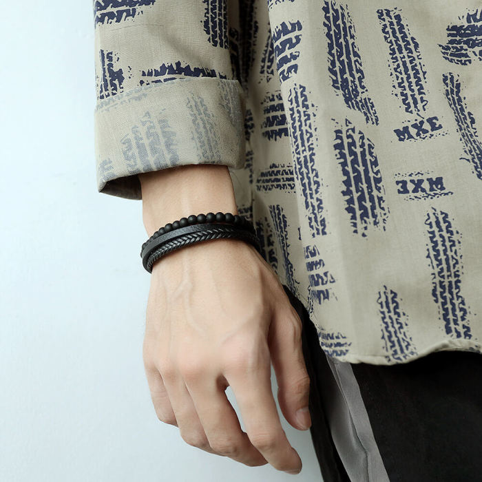 Wholesale Leather and Beads Bracelet
