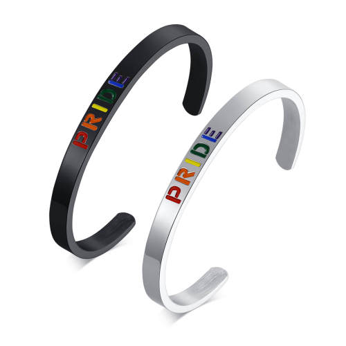 Wholesale Stainless Steel Pride Rainbow Bangle