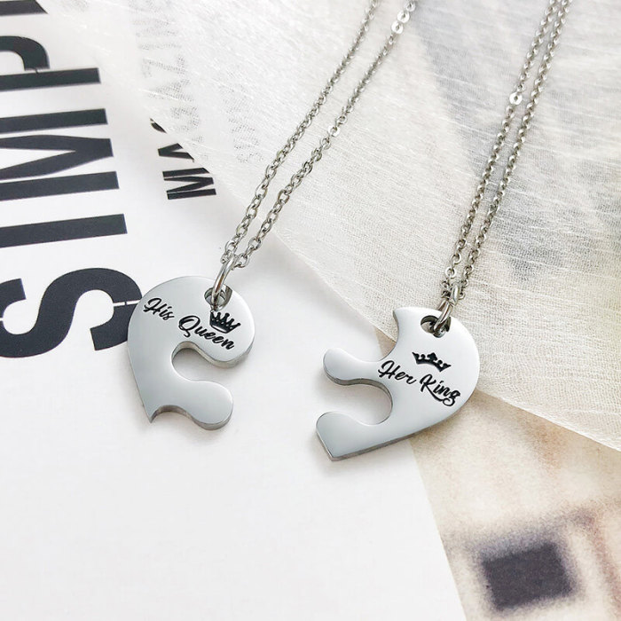 Wholesale Stainless Steel Couple Pendant Necklace