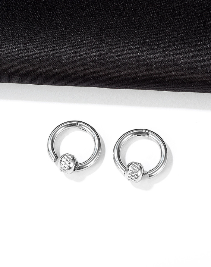 Wholesale Stainless Steel Hoop Earring with 5mm Bead