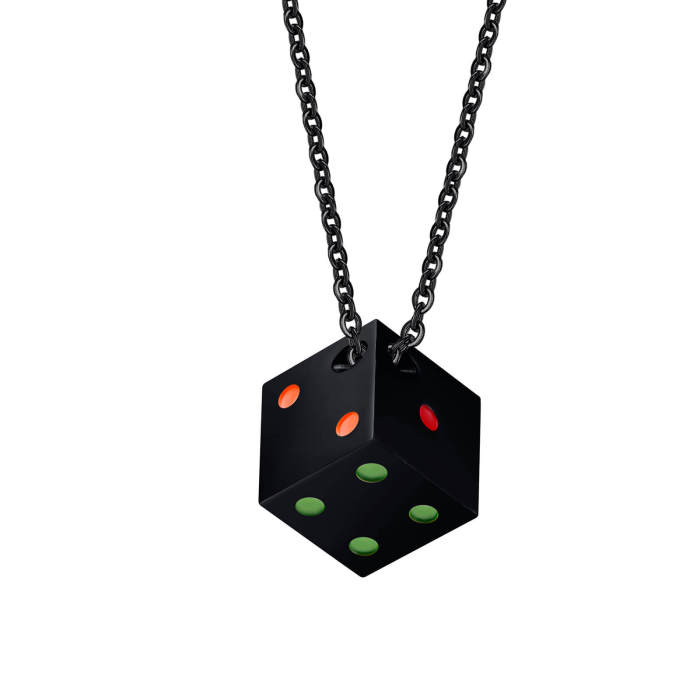 Wholesale Stainless Steel Dice With Rainbow Dots