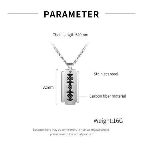 Wholesale Stainless Steel Razor Blade Pendant