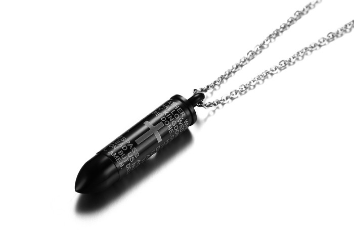 Wholesale Stainless Steel Mens Scriptures Bullet Pendant