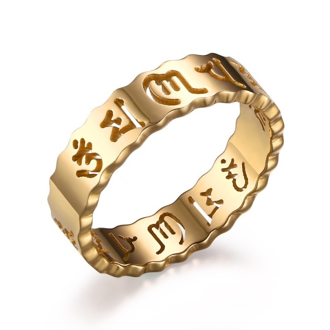 Stainless Steel Gold Buddhism Ring Jewelry Prices