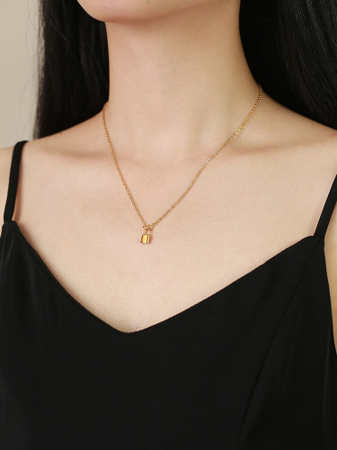 Wholesale Stainless Steel Lock Pendant Necklace