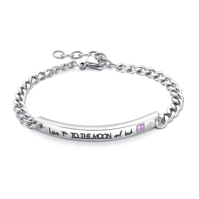 Wholesale Steel Love You To The Moon and Back Bracelet for Mens Womens
