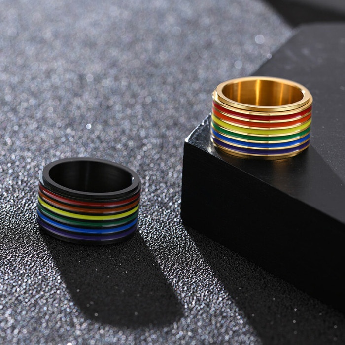 Wholesale Stainless Steel Rainbow Rings